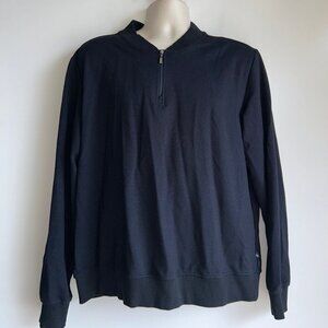 Robert Barakett Jamestown Navy Black 1/2 Zip Pullover Men's Size XL